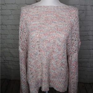 Women’s Woven Sweater with Ribbon Tie Back